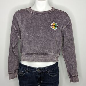 Cross Colours Livin' Phat washed out purple crop sweatshirt S